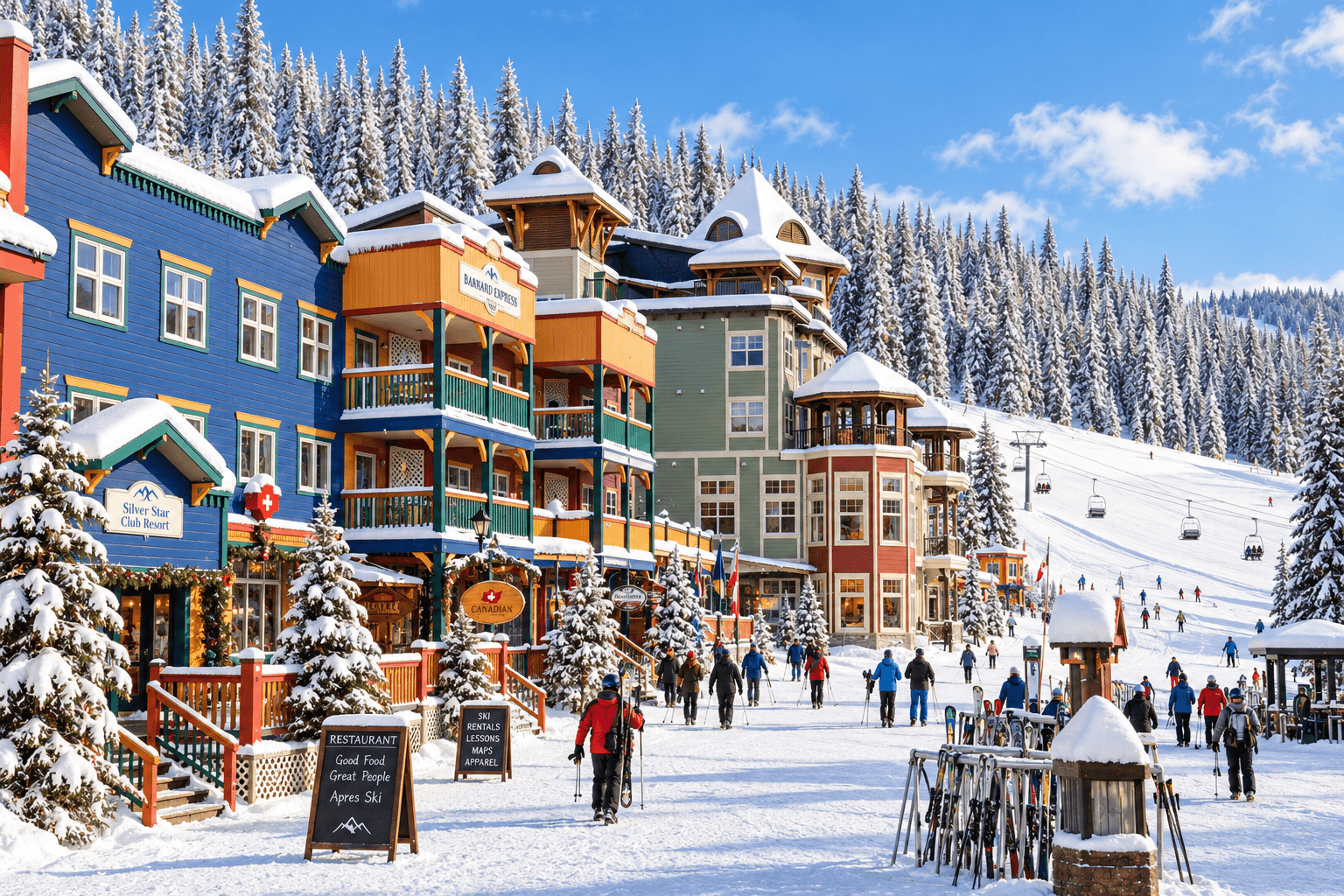 Silver Star Mountain Resort Village in Winter