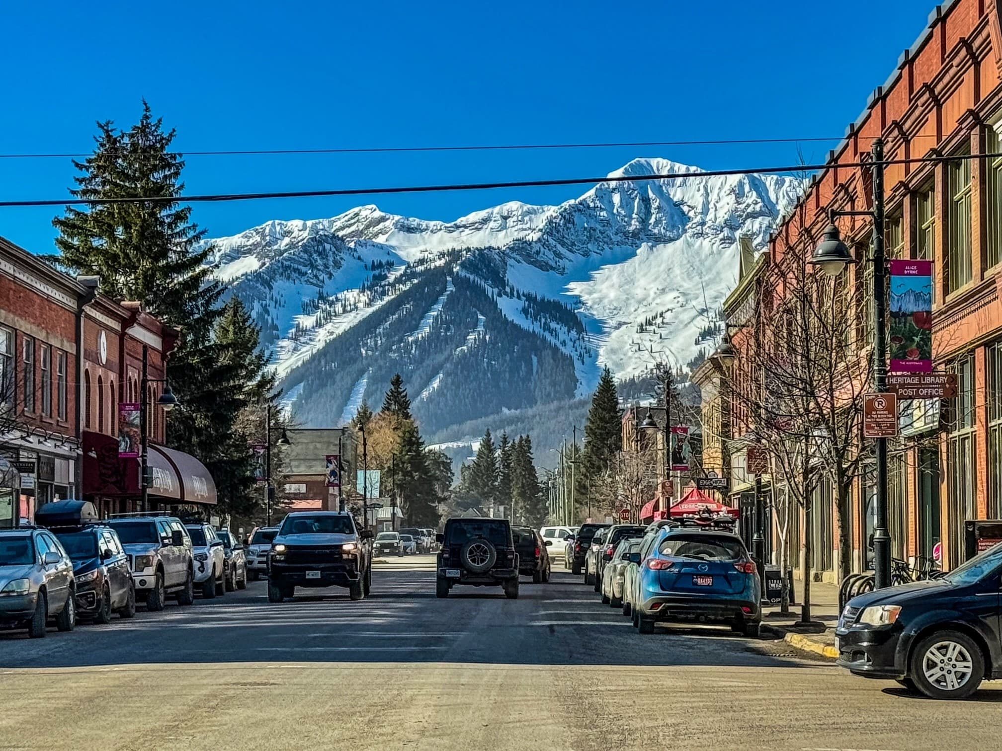 Downtown Fernie, British Columbia with Fernie Alpine Resort