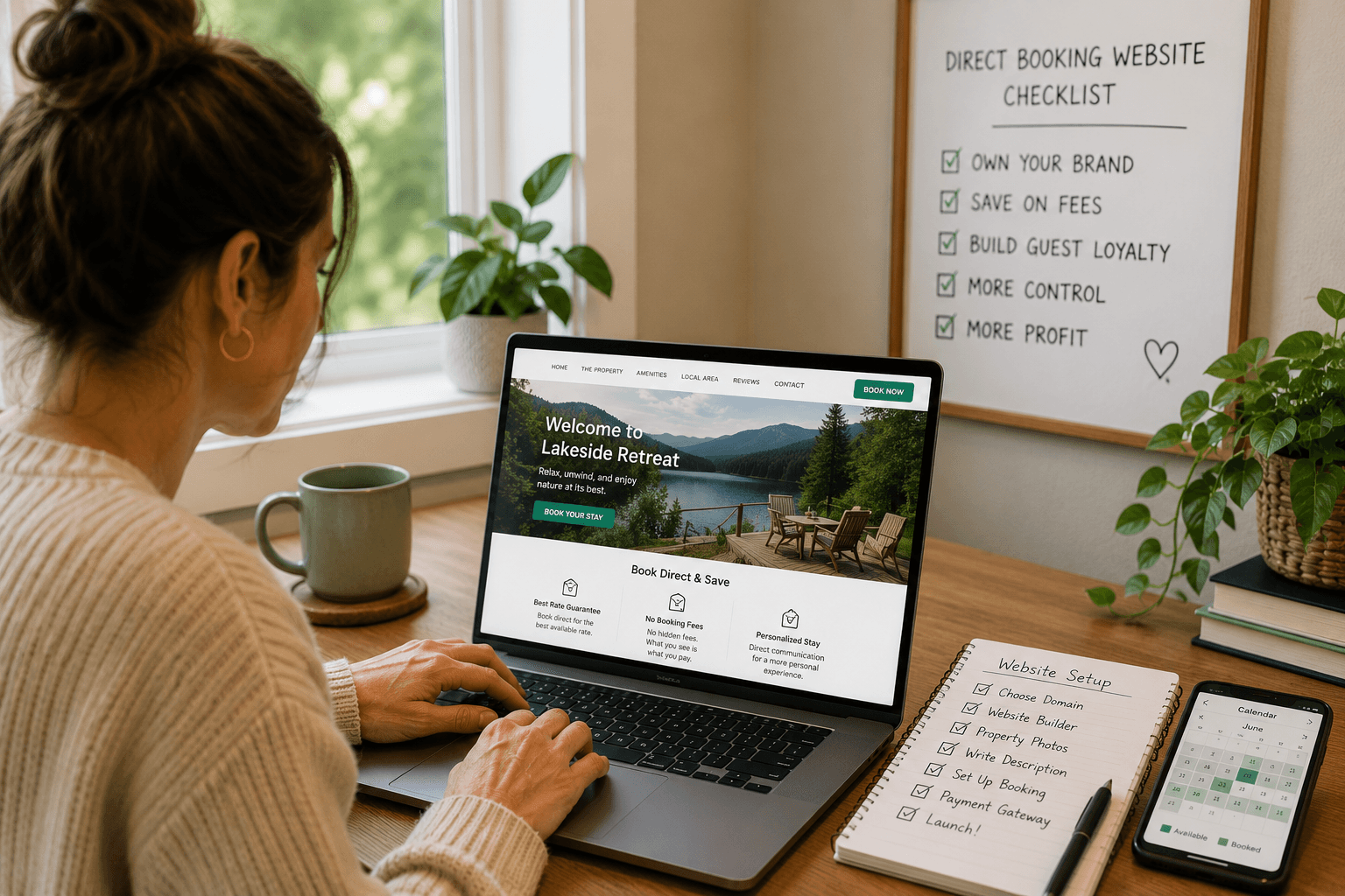 woman building a website
